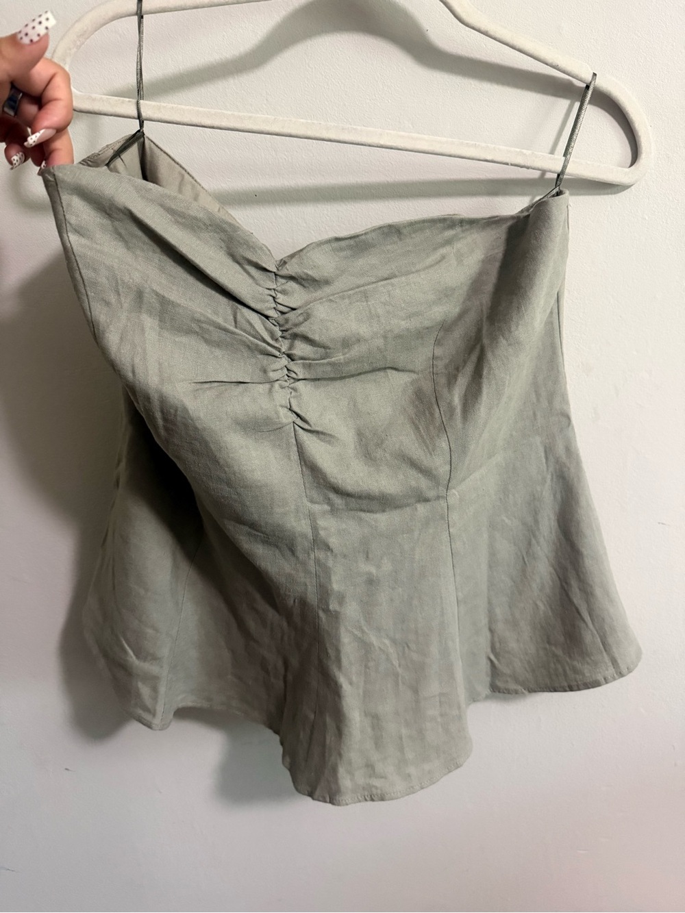 Women’s Sage Green Linen Blend top